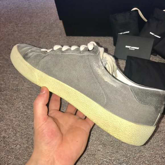 Saint Laurent Grey SL/06 Court Classic Sneakers - Picture 6 of 8